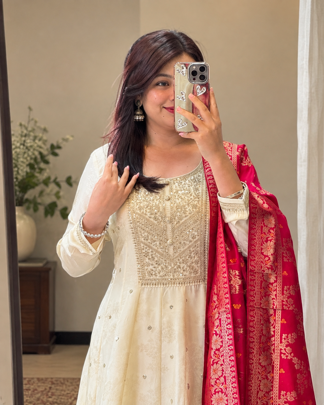 Silk Whisper Anarkali Set