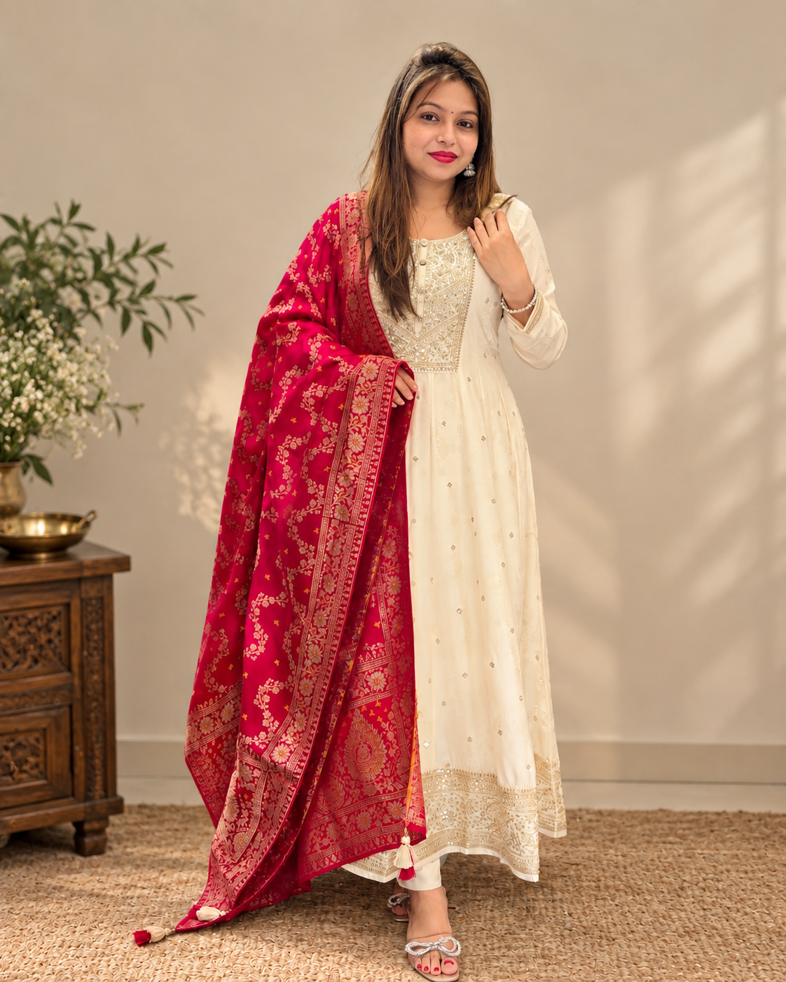Silk Whisper Anarkali Set