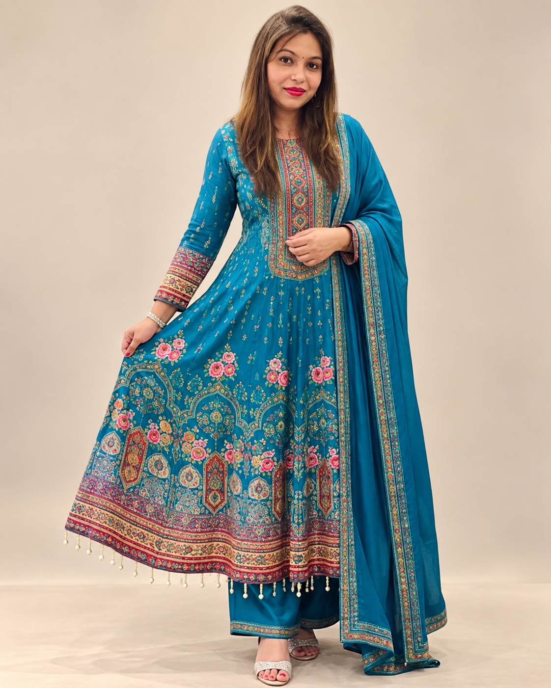 Teal Garden Anarkali