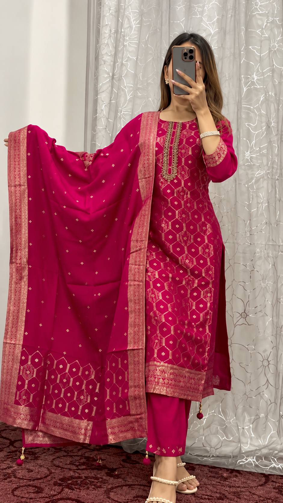 Crimson Banarasi Jacquard Set