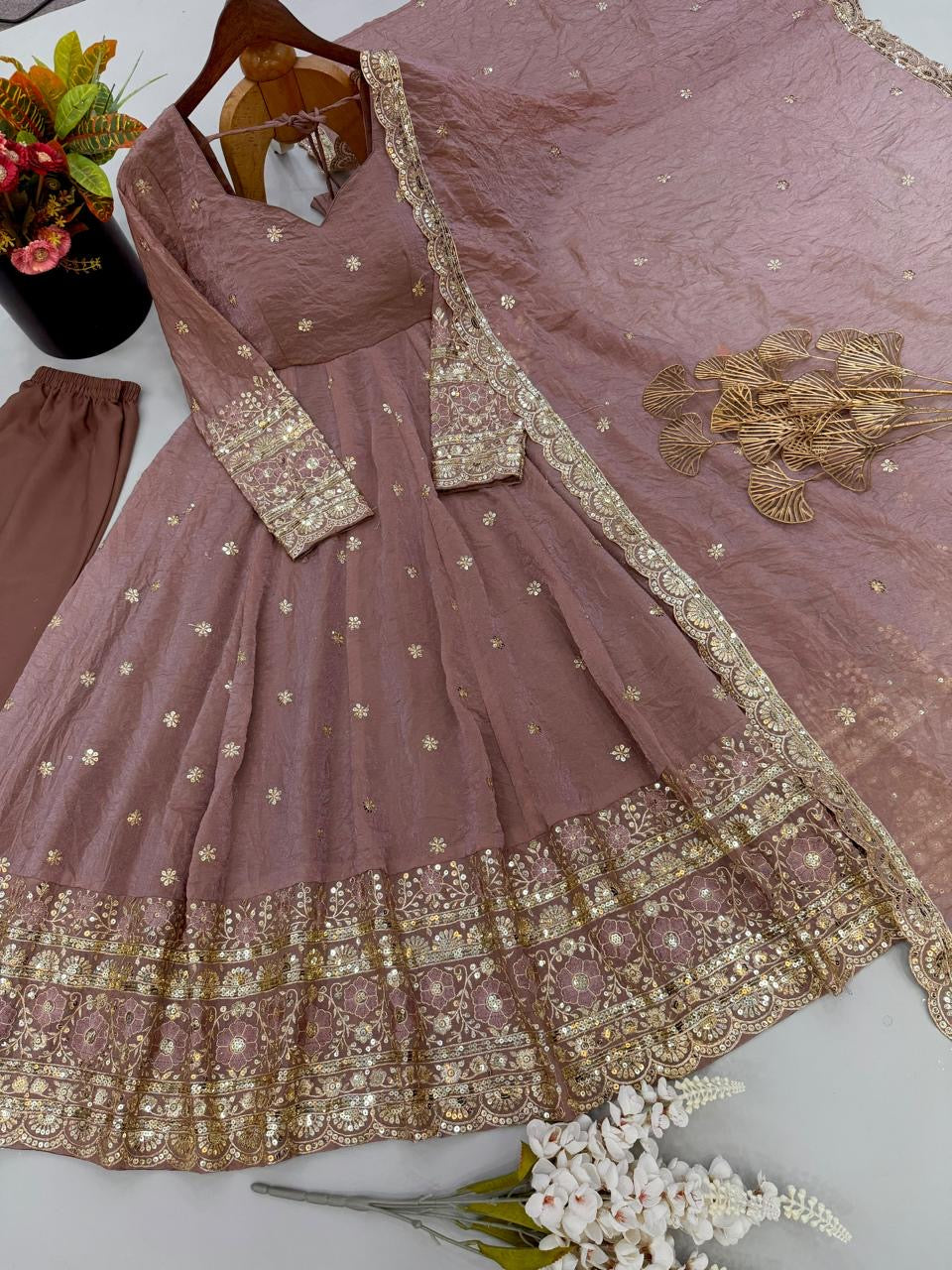 Mauve Sequence Gown