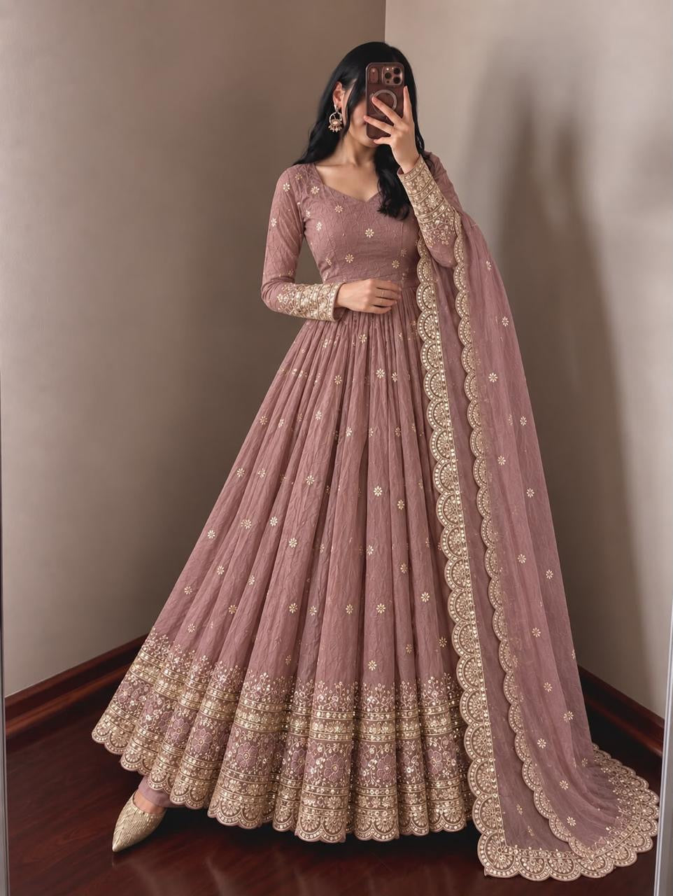 Mauve Sequence Gown