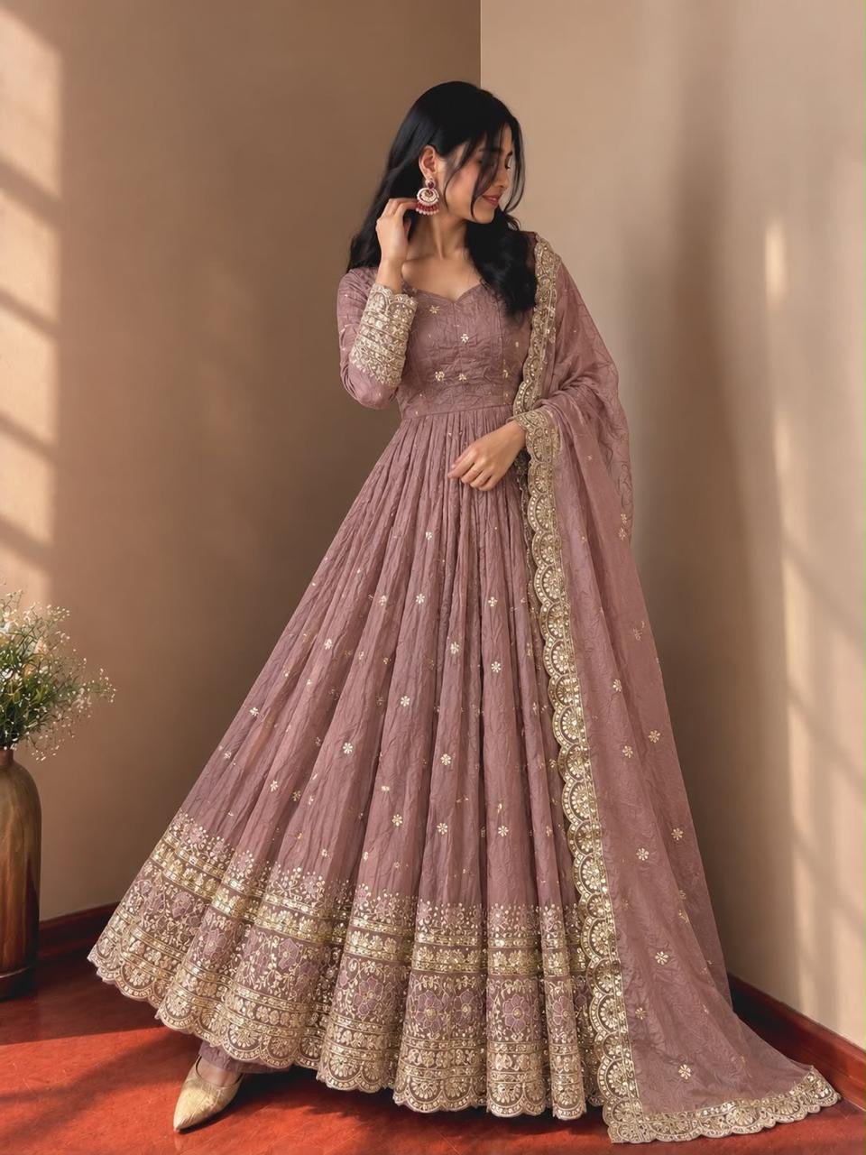 Mauve Sequence Gown