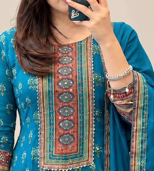 Teal Garden Anarkali