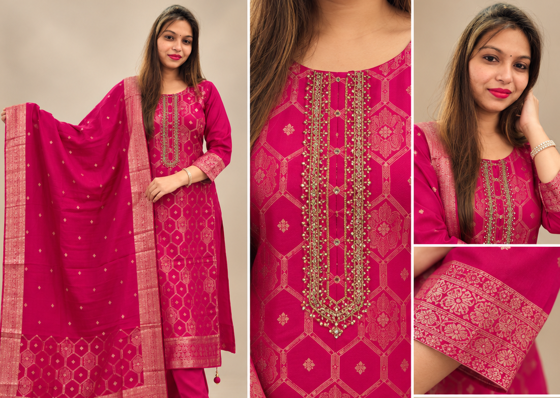 Crimson Banarasi Jacquard Set