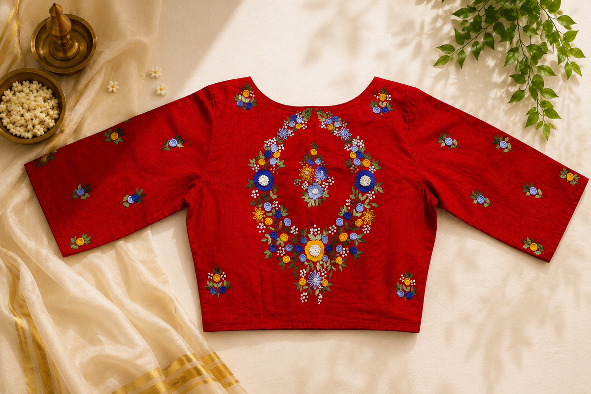 Floral Artisan Cotton Blouse