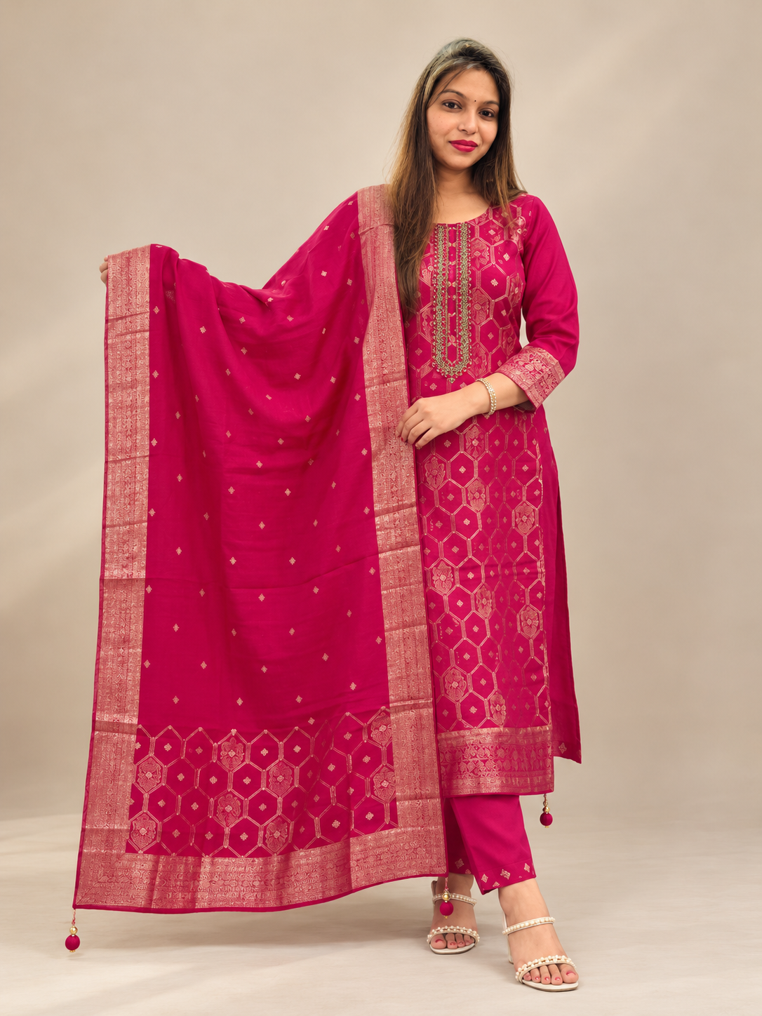 Crimson Banarasi Jacquard Set