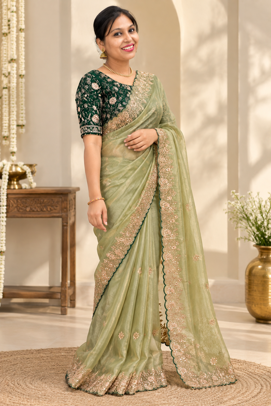 Sage Whisper Soft Silk Saree